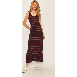 Only - Sukienka. Niebieskie sukienki damskie ONLY, na co dzień, s, bez wzorów, z bawełny, casualowe, z okrągłym kołnierzem, bez rękawów, maxi, proste. W wyprzedaży za 49,90 zł.