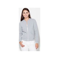 Bluza K210 Szary. Szare bluzy damskie marki KATRUS, s, bez wzorów, z dzianiny, z krótkim rękawem, krótkie, bez kaptura. Za 129,00 zł.