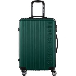 Walizka w kolorze ciemnozielonym - 71 l. Zielone walizki Pierre Cardin, bez wzorów, z materiału. W wyprzedaży za 209,95 zł.