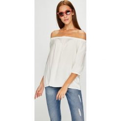 Answear - Bluzka Stripes Vibes. Białe bluzki damskie ANSWEAR, s, bez wzorów, z wiskozy, casualowe, bez kołnierzyka, bez rękawów. W wyprzedaży za 69,90 zł.