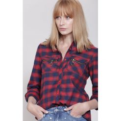 Koszule damskie: Czerwona Koszula Wood Look