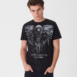 Koszulka Game of Thrones - Czarny. Czarne koszulki męskie House, s, bez wzorów, bez kołnierzyka, bez rękawów. Za 59,99 zł.