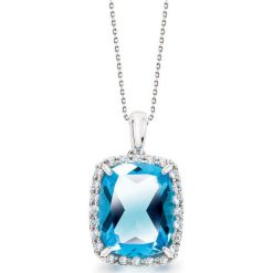 Łańcuszki męskie: RABAT Wisiorek Białe Złoto – złoto białe 333, Blue topaz…