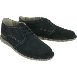 MANITU 660391-5 blau, półbuty męskie. Półbuty męskie Manitu, ze skóry, na sznurówki. Za 249,90 zł.