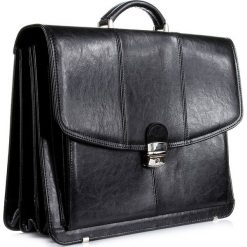 Polska skórzana teczka aktówka męska elegancka biznesowa czarna G7 - Czarny. Czarne aktówki męskie ze skóry, eleganckie. Za 459,99 zł.