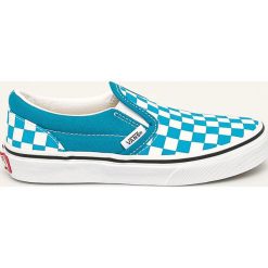 Vans - Tenisówki dziecięce. Niebieskie trampki dziewczęce Vans, bez wzorów, z gumy, bez zapięcia. Za 199,90 zł.