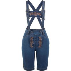 Dżinsy ludowe na szelkach bonprix niebieski "stone”. Niebieskie jeansy damskie bonprix. Za 149,99 zł.