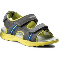 Sandały GEOX - J Vaniett B. B J825XB 015CE C1267 D Dk Grey/Lime. Szare sandały chłopięce Geox, z materiału. W wyprzedaży za 179,00 zł.