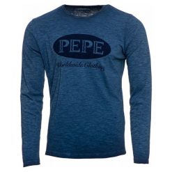 Pepe Jeans t-shirt męski Duran LS M ciemnoniebieski. Niebieskie koszulki męskie Pepe Jeans, m, bez wzorów, z jeansu, bez kołnierzyka, z długim rękawem, długie. Za 219,00 zł.