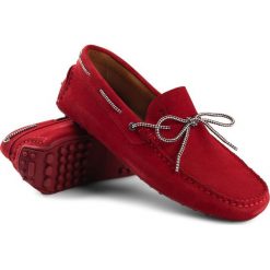 Mokasyny Trussardi Jeans. Czerwone mokasyny męskie na lato, z jeansu. Za 279,00 zł.