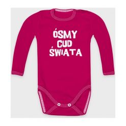 Body dziecięce Ósmy cud świata. Białe body niemowlęce MegaKoszulki, bez wzorów, z bawełny, bez rękawów. Za 39,90 zł.