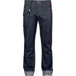 Gas Monkey Garage Worker Jeansy ciemnoniebieski. Niebieskie spodnie męskie Gas Monkey Garage, na co dzień, z aplikacjami, z jeansu, długie. Za 244,90 zł.