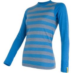 Sensor koszulka damska Merino Active z długim rękawem niebieska paski XL. Niebieskie koszulki damskie termoaktywne Sensor, xl, w paski, z wełny, bez kołnierzyka, z długim rękawem, długie, bez kaptura, outdoorowe. Za 265,00 zł.