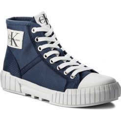 Trampki CALVIN KLEIN JEANS - Bixi R8817 Steel Blue. Niebieskie półbuty damskie marki Calvin Klein Jeans, bez wzorów, z jeansu, za kostkę, na sznurówki. W wyprzedaży za 339,00 zł.