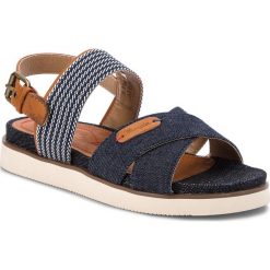 Sandały WRANGLER - Sunset Karen WL181647 Blue 100 1. Niebieskie klapki damskie marki Wrangler, bez wzorów, ze skóry ekologicznej, bez obcasa. W wyprzedaży za 149,00 zł.