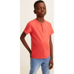 Mango Kids - T-shirt dziecięcy Pani4 104-164 cm. Niebieskie t-shirty chłopięce Mango Kids, bez wzorów, z bawełny, bez rękawów. W wyprzedaży za 19,90 zł.