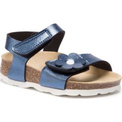 Sandały SUPERFIT - 4-00118-80 M Blau. Niebieskie sandały dziewczęce Superfit, ze skóry ekologicznej, bez zapięcia. Za 159,00 zł.