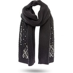 SZALIK Twinset. Czarne szaliki damskie Twinset, z aplikacjami, ze splotem. Za 639,00 zł.