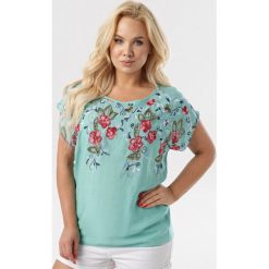 Miętowa Bluzka Dirke. Zielone bluzki damskie Born2be, xl, bez wzorów, bez kołnierzyka, bez rękawów. W wyprzedaży za 44,99 zł.