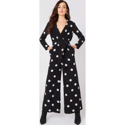Kombinezony damskie: MANGO Długi kombinezon w kropki – Black,Multicolor