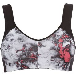 Biustonosz sportowy Level 2 bonprix w marmurowy deseń. Czarne biustonosze sportowe bonprix, z materiału. Za 59,99 zł.
