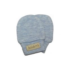 Juddlies Rękawiczki Niedrapki Blue Fleck. Niebieskie czapeczki niemowlęce marki Juddlies, bez wzorów. Za 18,90 zł.