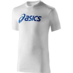 Koszulka funkcyjna w kolorze białym. Białe koszulki męskie Asics, m, z nadrukiem, z materiału, z okrągłym kołnierzem, bez rękawów. W wyprzedaży za 59,95 zł.