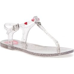 Sandały LOVE MOSCHINO - JA16031G17IV099A Trasp/Glit.Arge. Szare klapki damskie Love Moschino, bez wzorów, z tworzywa sztucznego, bez obcasa, na obcasie. W wyprzedaży za 339,00 zł.