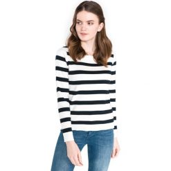 SELECTED Alina Sweter Niebieski Biały. Niebieskie bluzy damskie Selected, xs, w paski, z bawełny, bez rękawów, bez kaptura. Za 223,95 zł.