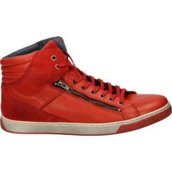 Botki męskie - 607 G-S RED. Czerwone botki męskie Venezia, ze skóry. Za 239,00 zł.