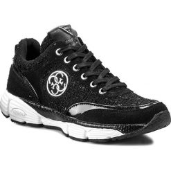 Półbuty GUESS - Phylonette FL4PHY FAM12 BLACK. Czarne półbuty damskie skórzane Guess, z aplikacjami, na płaskiej podeszwie. W wyprzedaży za 289,00 zł.