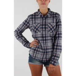 SuperDry Koszula Niebieski Szary. Szare bluzki damskie Superdry, xs, w kratkę, z bawełny, bez kołnierzyka, z długim rękawem. Za 343,95 zł.