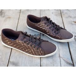 Brązowe Stylowe Półbuty CY030 Camel. Pomarańczowe buty wizytowe męskie ButyModne, z tworzywa sztucznego, bez zapięcia. Za 59,00 zł.
