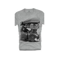 T-shirt UNDERWORLD Ring spun cotton Motorcycle. Szare t-shirty męskie Underworld, s, z nadrukiem, z bawełny, bez kołnierzyka. Za 69,99 zł.