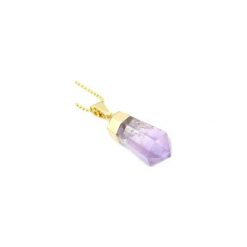 Colare Ametyst Wahadło Złoto. Fioletowe naszyjniki damskie Brazi druse jewelry, na co dzień, z ametystem, srebrne. Za 170,00 zł.