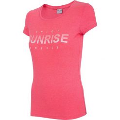 T-shirt damski TSD015 - różowy melanż. Różowe t-shirty damskie 4f, bez wzorów, bez kołnierzyka. W wyprzedaży za 44,99 zł.