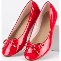 Baleriny damskie: Lakierowane czerwone baleriny IDEAL SHOES czerwone
