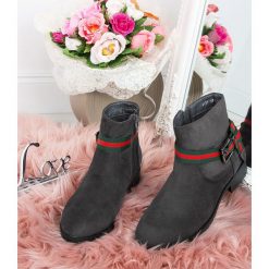 Botki damskie N/M 6119 Szare. Szare botki damskie N/M, z tworzywa sztucznego, klasyczne, na niskim obcasie, na obcasie, na zamek. Za 79,00 zł.