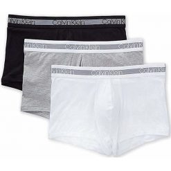 Calvin Klein Komplet bokserek Trunk 3P NB1799A-MP1 czarne/białe/szare (rozmiar L). Szare bokserki męskie Calvin Klein, bez wzorów, z bawełny. W wyprzedaży za 177,00 zł.
