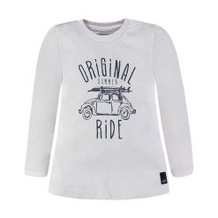 T-shirty chłopięce z długim rękawem: Koszulka w kolorze białym