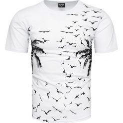 Koszulka męska t-shirt z nadrukiem biały Recea. Białe koszulki męskie Recea, xl, z nadrukiem, z bawełny, klasyczne, z klasycznym kołnierzykiem. Za 19,99 zł.