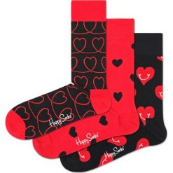Happy Socks I Love You 3-pack Skarpetki Czarny Czerwony. Czerwone skarpetki męskie Happy Socks, bez wzorów, z elastanu. Za 144,95 zł.