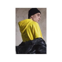 PORTRAIT HOODIE IN LEMON. Żółte bluzy męskie marki The Hive, xl, z bawełny, z kapturem. Za 219,00 zł.