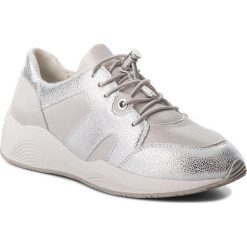 Sneakersy GEOX - D Omaya D D820SD 0QD15 C0628 Silver/Off Wht. Szare półbuty damskie Geox, ze skóry ekologicznej. W wyprzedaży za 199,00 zł.