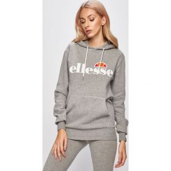 Ellesse - Bluza. Niebieskie bluzy damskie Ellesse, z nadrukiem, z bawełny, bez rękawów, z kapturem. W wyprzedaży za 199,90 zł.