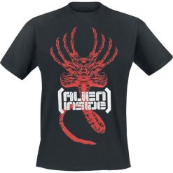 Alien Alien Inside T-Shirt czarny. Czarne t-shirty męskie Alien, l, z nadrukiem, z okrągłym kołnierzem. Za 74,90 zł.