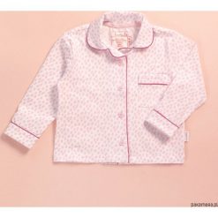 Piżama Klasyczna Drops - organic GOTS. Różowe piżamy dziewczęce Pakamera, bez wzorów, bez rękawów. Za 155,00 zł.
