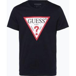 Guess Jeans - T-shirt męski, niebieski. Niebieskie t-shirty męskie Guess Jeans, m, z nadrukiem, z jeansu, bez kołnierzyka. Za 89,95 zł.