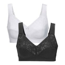 Cellbes Biustonosz Anna 2 Pack czarny biały female czarny/biały 120E. Czarne biustonosze Cellbes, bez wzorów, z tkaniny. Za 159,00 zł.