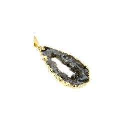 Colare Agat Plaster Geody Szaro - Beżowy złoto. Szare naszyjniki damskie Brazi druse jewelry, na co dzień, z agatem, srebrne. Za 136,00 zł.